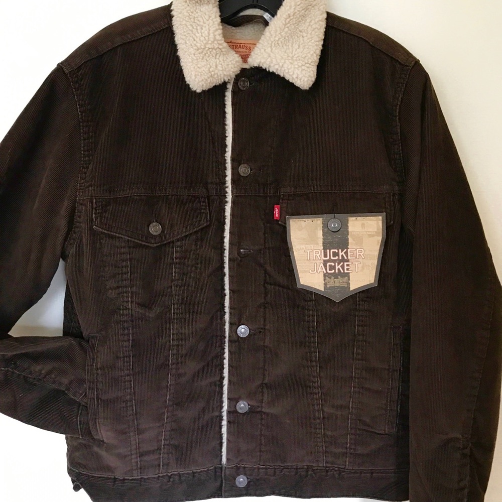 NWT: Levis Brown Corduroy Sherpa Jacket